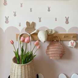 Liberty Bunny Rabbit Wall Decal Stickers, Cute Nursery Decor, Girls Room Pretty Cottage Style, Bunnies - thumbnail 2
