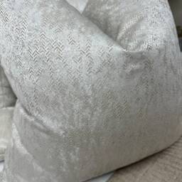 Zara Luxury Textured Cushion Cover, Pillow Throw Cover- Beige Champagne Ivory Designer Fabric Worldwide Shipping - Double Sided - thumbnail 3