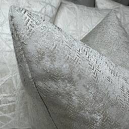 Zara Luxury Textured Cushion Cover, Pillow Throw Cover- Beige Champagne Ivory Designer Fabric Worldwide Shipping - Double Sided - thumbnail 4