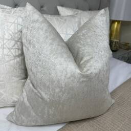 Zara Luxury Textured Cushion Cover, Pillow Throw Cover- Beige Champagne Ivory Designer Fabric Worldwide Shipping - Double Sided - thumbnail 2