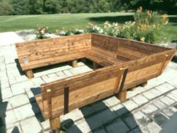 Outdoor U-Shape Garden Bench Sofa - Reclaimed Scaffold Board The Paddington - thumbnail 1
