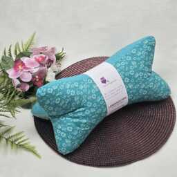 Reading Pillow With Turquoise Floral Vine Design - Neck Pillow, Neck Roll, Cushion, Tablet Holder, Book Support, Decorative, Washable