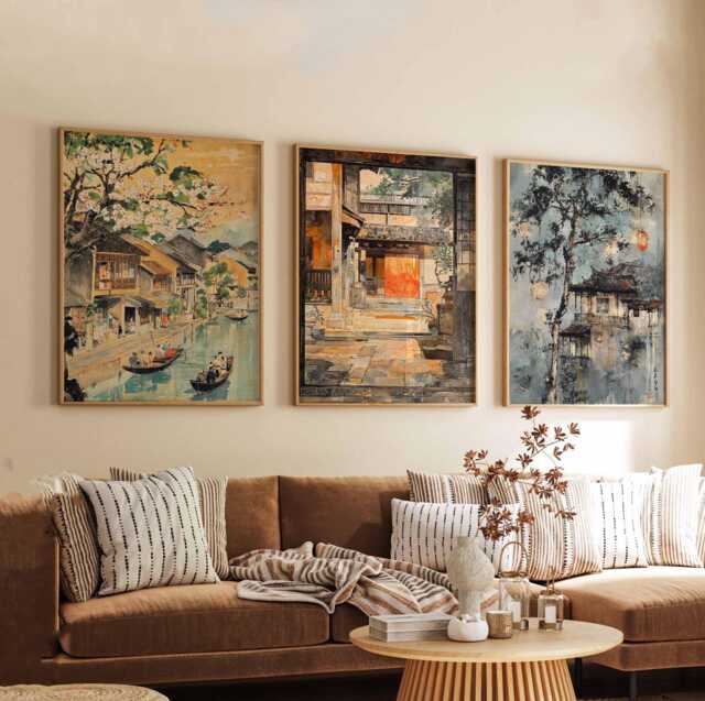 Set Of 3 Hoi An Posters, Vietnam Travel Prints, Wall Art, Poster Set, Decor - image 1