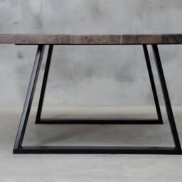 Live Edge Coffee Table With Steel Legs, European Walnut Table, Industrial End Table - thumbnail 2