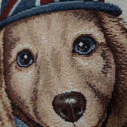Jacquard Tapestry Cushion Cover Kepi Dog English Flag 45 X cm - Trendy Decor Decorative Housewarming Birthday - thumbnail 3