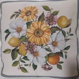 Tapestry Cushion Cover Jacquard Pattern Placed Sunflower Flowers 45x45 cm Trendy Decoration - Decorative Housewarming Birthday - thumbnail 1