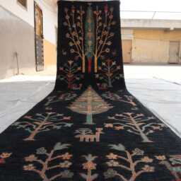 2'9x9'9 Trees Kazak Runner Rug, Medallion Farmhouse Wool Area Afghan Luxury Design Bedroom Living Room Stair Rug - thumbnail 4