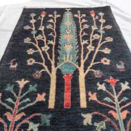 2'9x9'9 Trees Kazak Runner Rug, Medallion Farmhouse Wool Area Afghan Luxury Design Bedroom Living Room Stair Rug - thumbnail 2