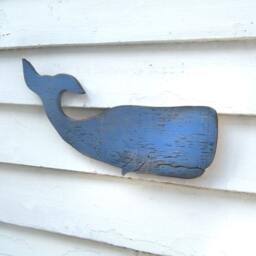 Moby Whale Art Wooden Beach Wall Decor Sperm Nautical Coastal - thumbnail 3
