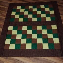 Earth Tones Checkered Throw Quilt - thumbnail 2