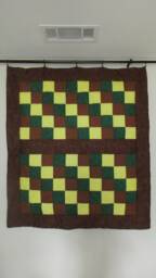 Earth Tones Checkered Throw Quilt - thumbnail 1