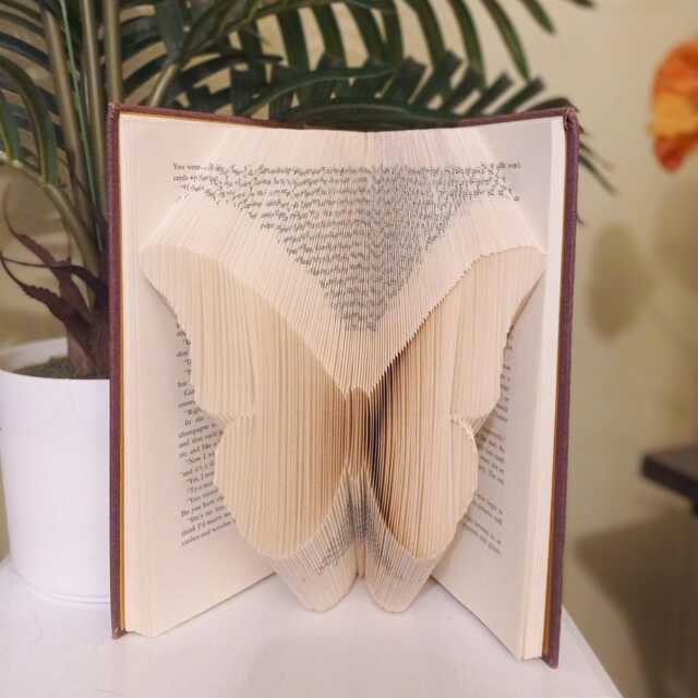Custom Folded Book With Butterfly Whimsical Gift Idea For Girls Bookish Decor Room Themed Girlies - image 1