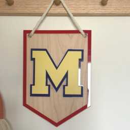 Personalised Wood & Acrylic Pennant Kids Initial Letter Wall Hanging For Room Or Door - thumbnail 4