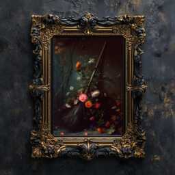 Witches Broom Floral Art Print, Moody Dark Academia Poster - thumbnail 2