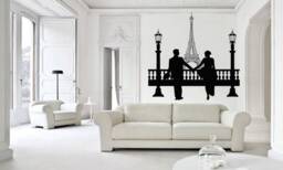 Eiffel Tower Wall Decal Paris Skyline Vinyl Sticker 2759 - thumbnail 1