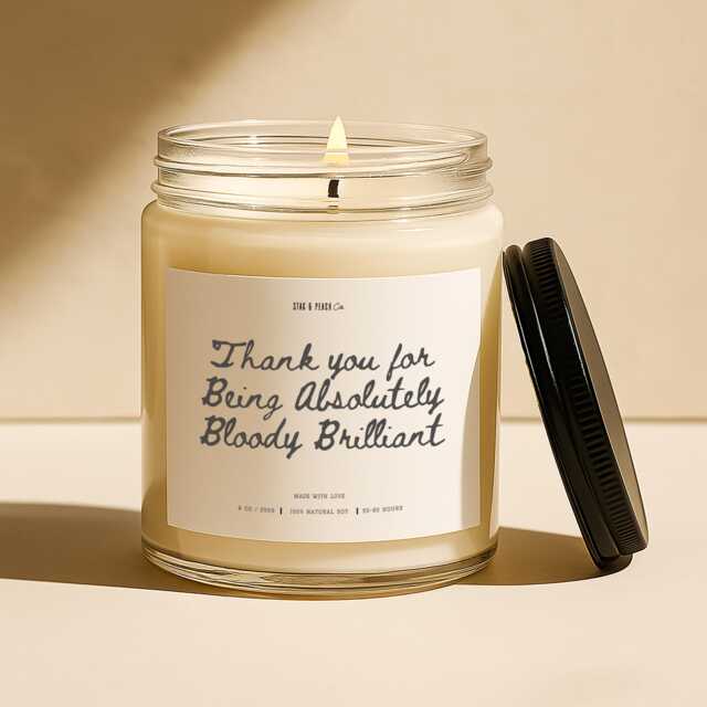 Funny Thank You Candle - Appreciation Gift For Best Friend, Sister, Employee, Colleague -Soy Wax Scented You, Humorous - image 1
