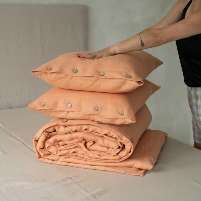 Soft Linen Duvet Cover Set, Bedding Sets With Pillowcases, Handmade Bed Linens Queen, King, Full, Twin, Double - image 1