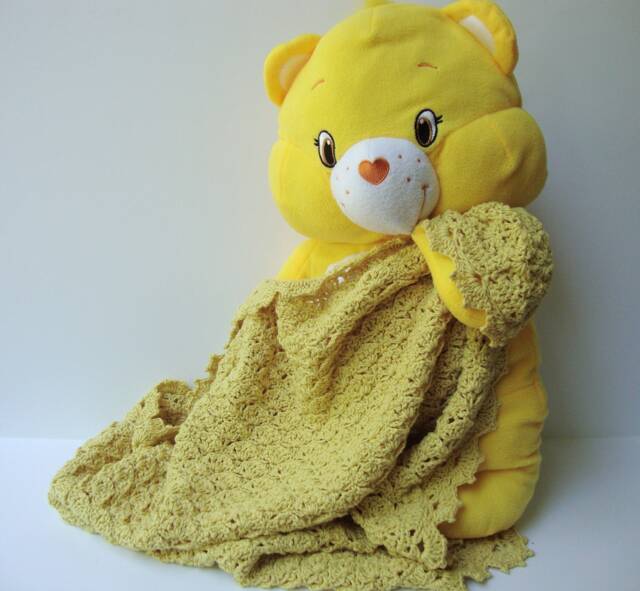 Crochet Cotton Baby Blanket Yellow Sunshine Design, Newborn Gift - image 1