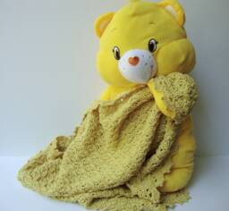 Crochet Cotton Baby Blanket Yellow Sunshine Design, Newborn Gift
