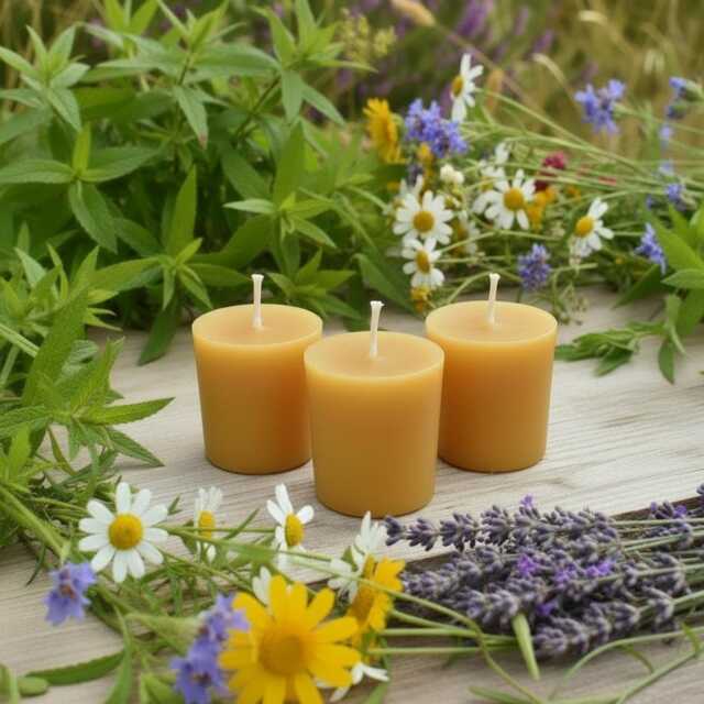 Premium Dorset Beeswax Votive Candles, Straight From The Bees - Natural Scent Or Citronella - image 1