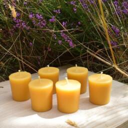 Premium Dorset Beeswax Votive Candles, Straight From The Bees - Natural Scent Or Citronella - thumbnail 2
