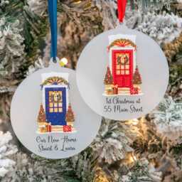 First Christmas At New Home Front Door Acrylic Bauble Tree Ornament - thumbnail 2