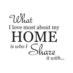 Wall Quote What I Love Most About My Home-Wall Decal-Wall Sticker-Home Decor-What Decal-Quote Sticker-Quote Decal - thumbnail 2