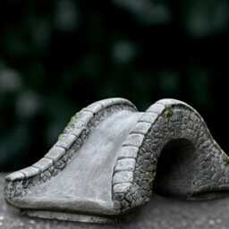 Cement Bridge Statue Concrete Garden Figurine Outdoor Decoration Handmade Art Front Door Ornament Bridge Lover Gift - thumbnail 2