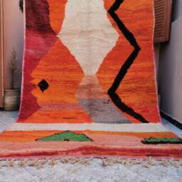 Handwoven Moroccan Boujad Wool Rug, Abstract Multicolored Carpet - thumbnail 2