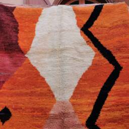 Handwoven Moroccan Boujad Wool Rug, Abstract Multicolored Carpet - thumbnail 3