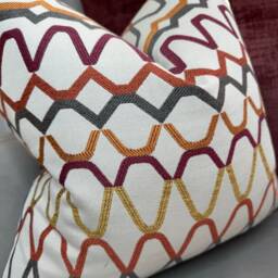 Decorative Cushion Cover Throw Bed - Pillow Double Sided Embroidered Orange/Grey Worldwide Shipping - thumbnail 2