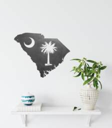 South Carolina Palmetto State Wall Art - Rustic Metal Home Decor State Gift For Him Man Cave Wall Art - thumbnail 1