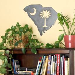 South Carolina Palmetto State Wall Art - Rustic Metal Home Decor State Gift For Him Man Cave Wall Art - thumbnail 2
