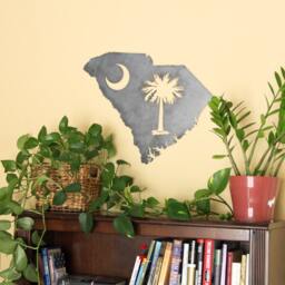 South Carolina Palmetto State Wall Art - Rustic Metal Home Decor State Gift For Him Man Cave Wall Art - thumbnail 3