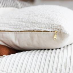 Mira -- Natural & Ivory Textured Pillow Cover Neutral Throw Euro Sham Lumbar - thumbnail 4