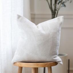 Mira -- Natural & Ivory Textured Pillow Cover Neutral Throw Euro Sham Lumbar - thumbnail 1