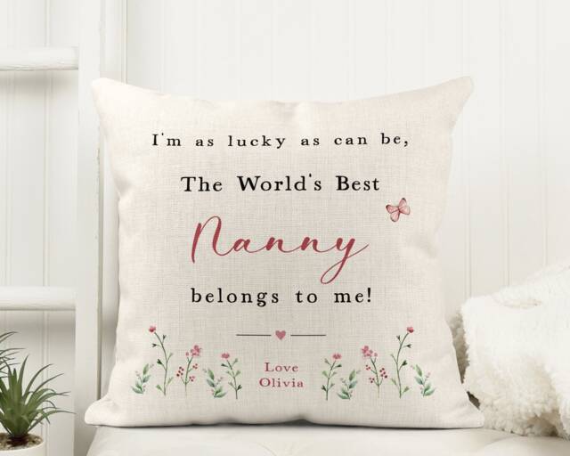 Worlds Best Nana Gift Cushion - Personalised For Nanny Nanna Nan - image 1