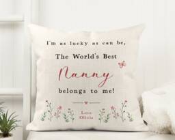 Worlds Best Nana Gift Cushion - Personalised For Nanny Nanna Nan - thumbnail 1