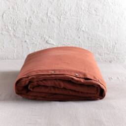 Burnt Orange Linen Duvet Cover, Natural Bedding, Custom Duvets Queen, King Covers - thumbnail 2