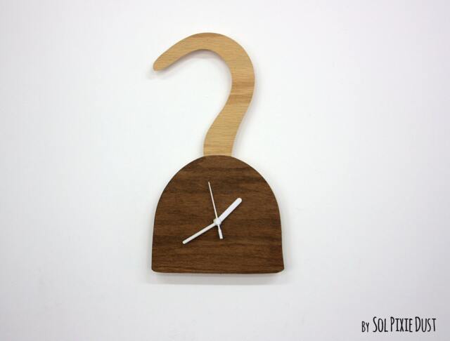 Pirate Hook - Wooden Wall Clock - image 1
