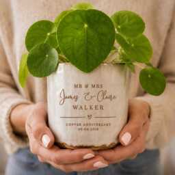 Personalised 7Th Copper Anniversary Plant Pot - Gift For Husband, Wife Or Couple 22nd