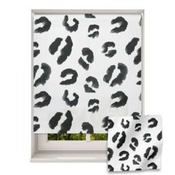 Leopard Print Roller Blind, Children's Made To Measure, Black & White Animal Blind - thumbnail 1