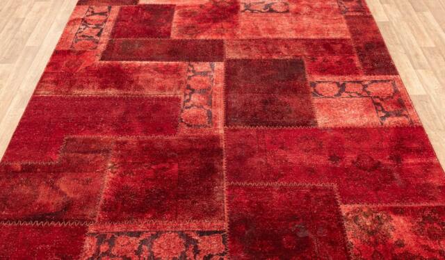 8x10 Rug Vintage Handmade Red Cherry Vibrant Overdyed - 242x300 cms. Free Shipping - image 1