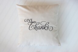 Give Thanks Pillow Cover - Farmhouse Decor Shabby Chic Thanksgiving - thumbnail 1