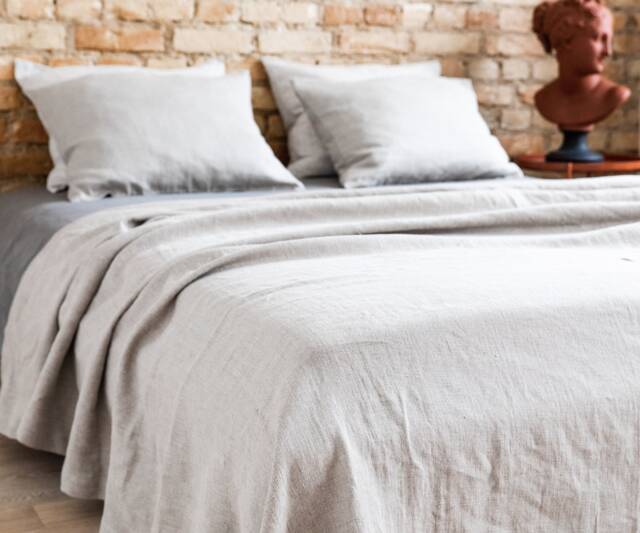 Linen Bedspread. Bed Throw. Pure Cover. Extra Large Bedcover in Various Colors - image 1
