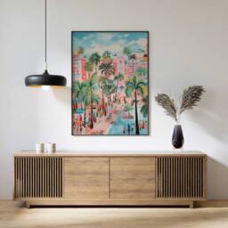 Boho Art, Print, Rustic Beach Bathroom Wall Coastal D??cor, Seaside Vintage Art - thumbnail 1