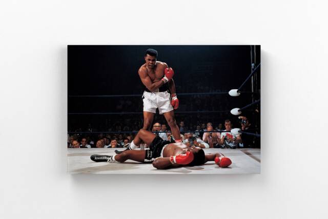 Muhammad Ali Vs Sonny Liston Knockout Canvas Print, Boxing Art - image 1