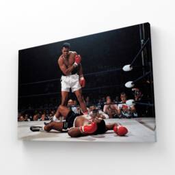 Muhammad Ali Vs Sonny Liston Knockout Canvas Print, Boxing Art - thumbnail 2