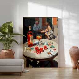 Vintage Casino Night Art Print - Retro Game Room Decor - thumbnail 2