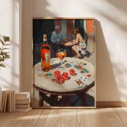 Vintage Casino Night Art Print - Retro Game Room Decor - thumbnail 4